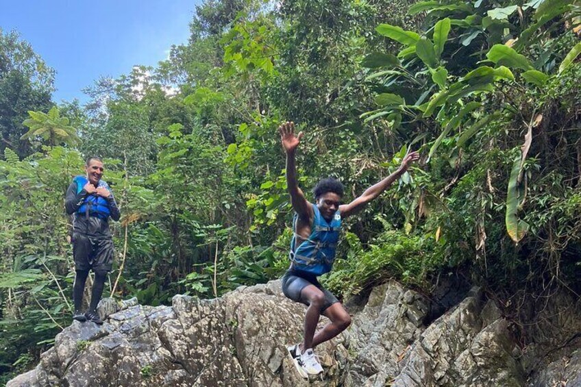 The Adventure in El Yunque Rainforest Waterslides, Waterfalls & Rope Swing 