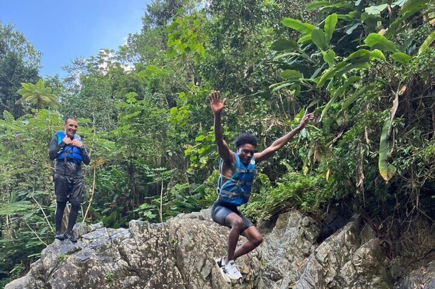 The Adventure in El Yunque Rainforest Waterslides, Waterfalls & Rope Swing