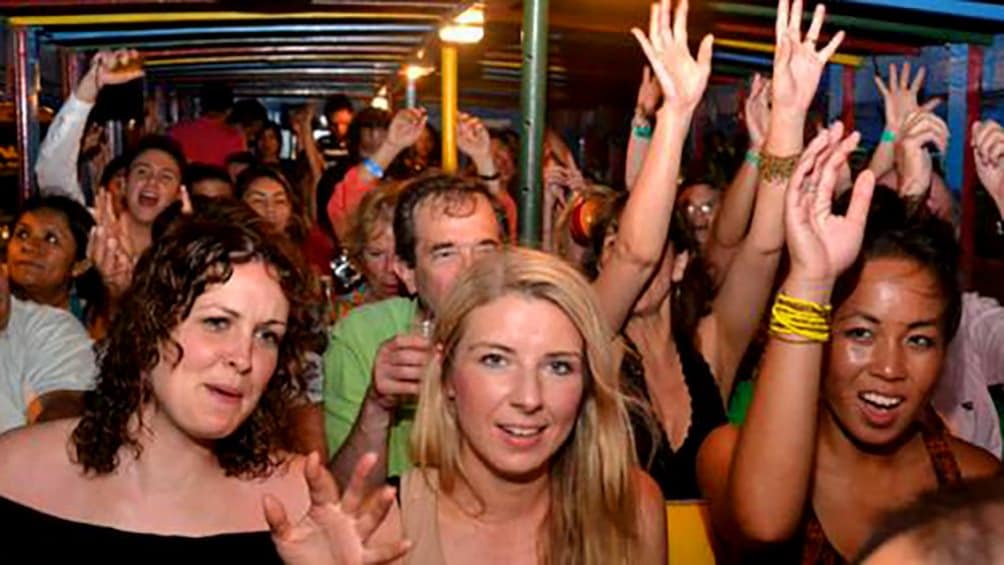 Party bus full of people in Cartagena