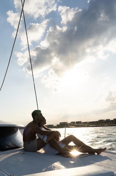 Sunset Catamaran & Deluxe Beach Dinner with Transportation In Riviera Maya