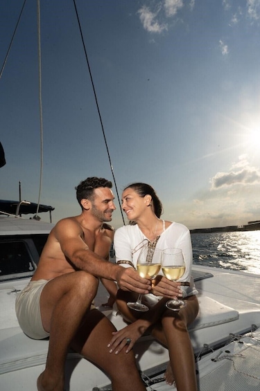 Sunset Catamaran & Deluxe Beach Dinner with Transportation In Riviera Maya