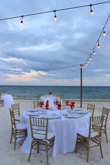 Sunset Catamaran & Deluxe Beach Dinner with Transportation In Riviera Maya
