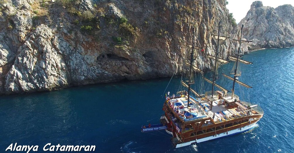 Picture 1 for Activity Alanya: Family-Friendly Catamaran Cruise with Castle Views