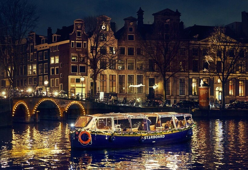 Picture 1 for Activity Amsterdam: Cozy Evening Canal Cruise With Open Bar Option