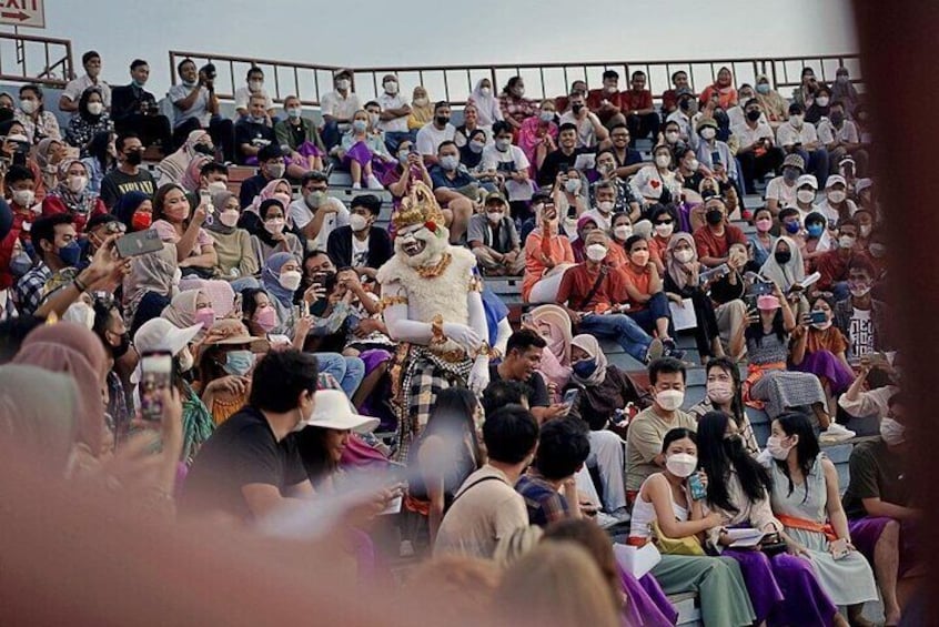 Hanuman is among the crowd of spectators