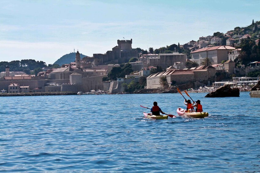 Picture 2 for Activity Dubrovnik: Sunset Kayaking Tour with Fruit Snack and Wine