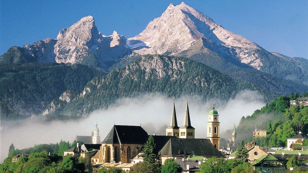 Stunning view of the mountains and city in Berchtesgaden
