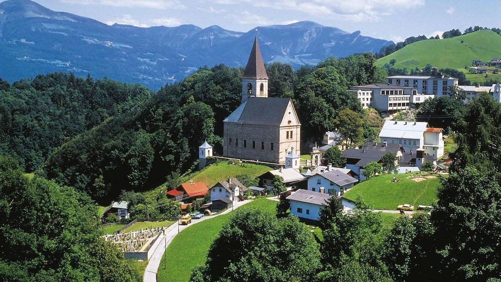 Show item 1 of 5. Chapel overlooking the town of Salzburg