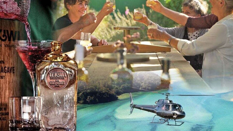 From Nelson: Helicopter Ride to Golden Bay Tequila Farm