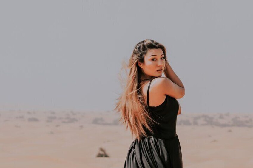 Dubai: Desert Adventure Safari with Flying Dress Photography
