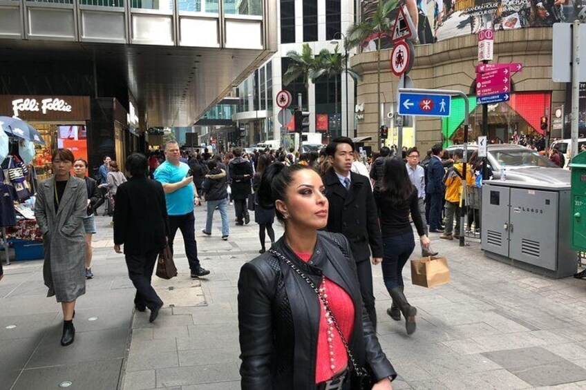 Being led by a professional guide exploring Hong Kong streets