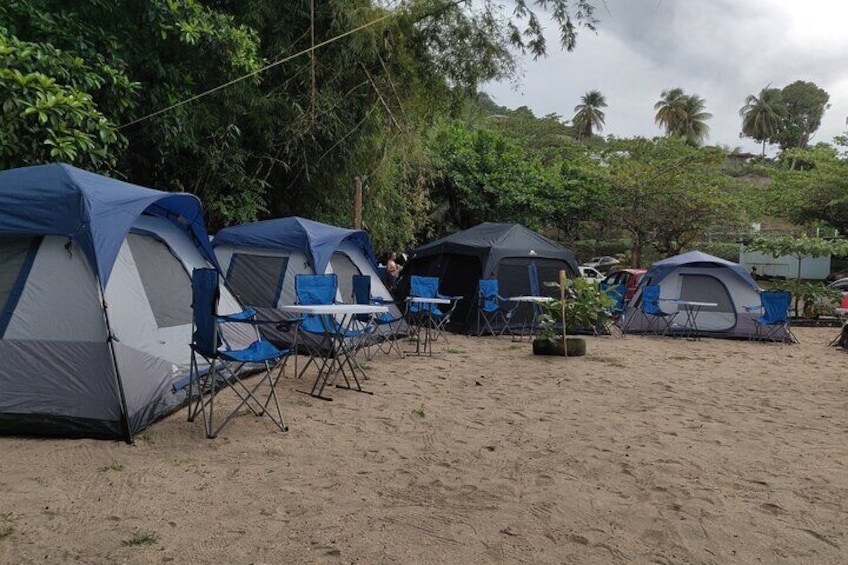 Camping Tents at Blanchisseuse Beach 