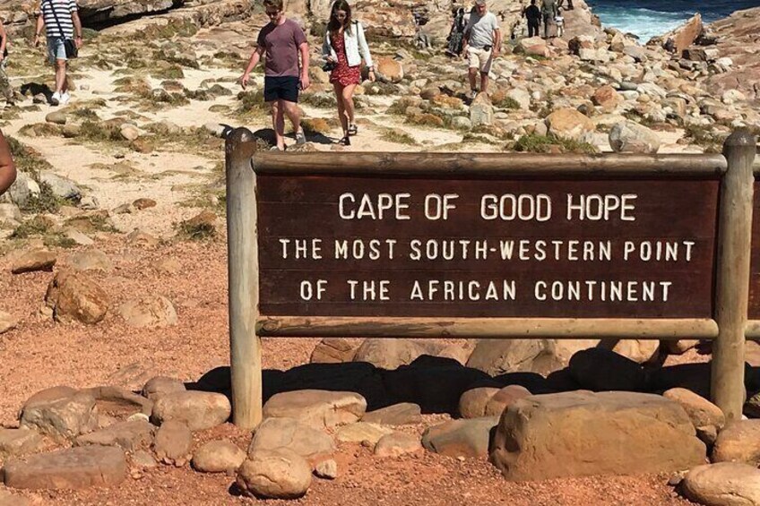 Visiting and hiking at Cape of Cape Hope. Africa most South West Point. 

Cape of Good Hope is a natural reserve. Cape floral king. Smallest floral Kingdom of the world. Very unique faun and flora. 