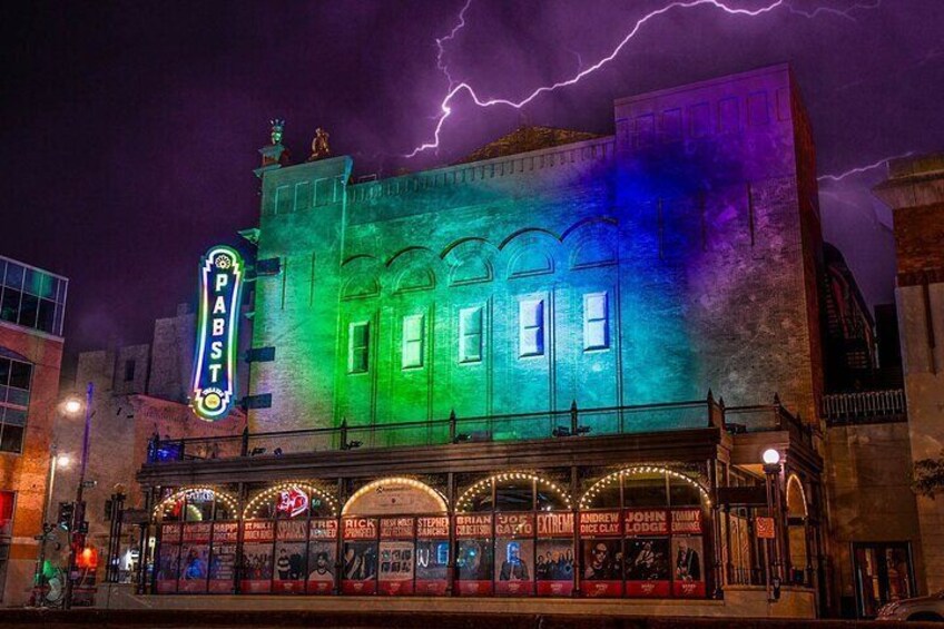 At the Pabst, Captain Frederick Pabst can been seen smoking backstage on a ghost tour of Milwaukee with Brew City Ghosts