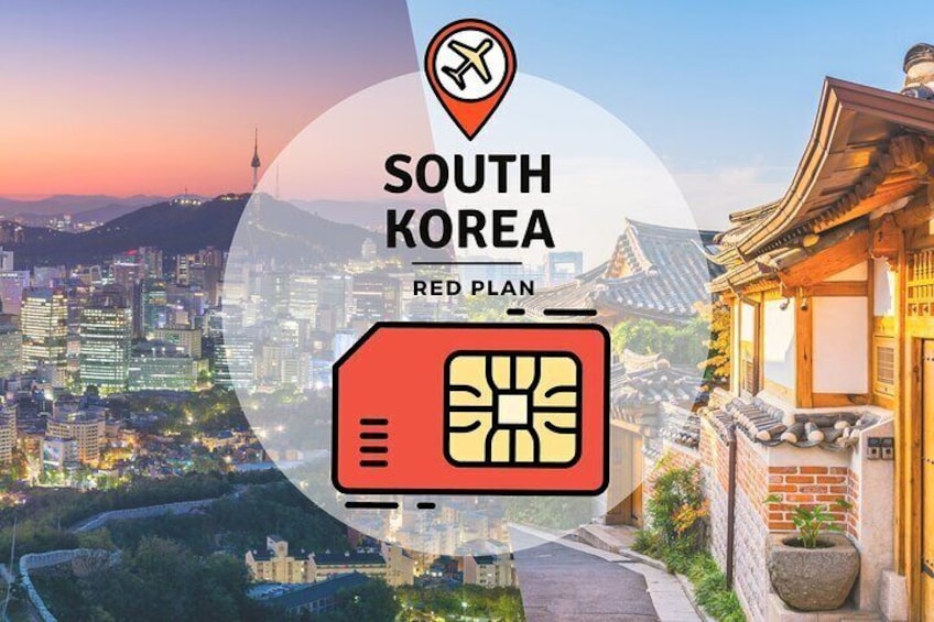 Korea Airports Pick Up Unlimited Data & 11K KRW Calls Credits SIM Card 