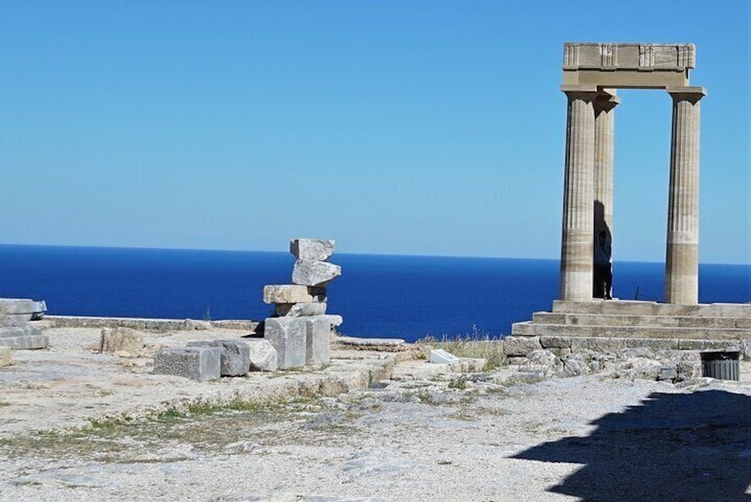 The base of a votive statue of Nike at Lindos.