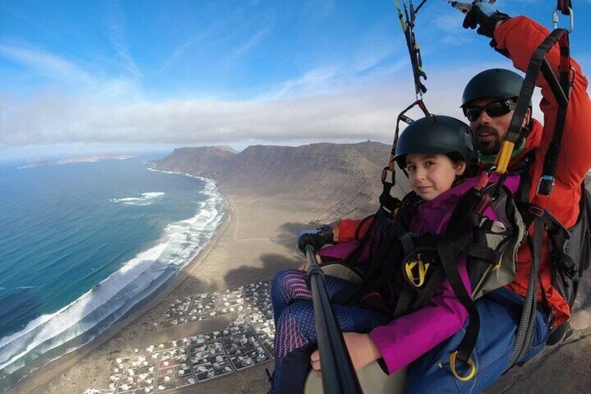 Two-seater paragliding in the Risco de Famara