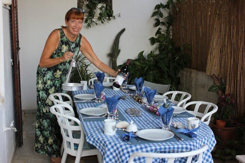 Cretan Family Dinner overlooking Crete 