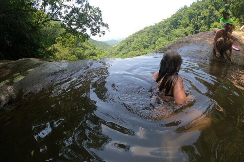 Infinite waterfall trail in Nova Veneza