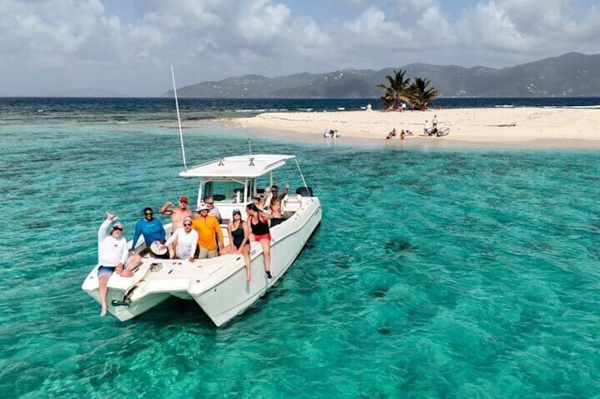 Sandy Spit (aka Corona Island) in the BVI. This could be you and your crew!