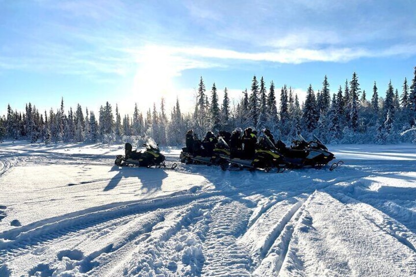 Guided Snowmobile Tour in Kiruna