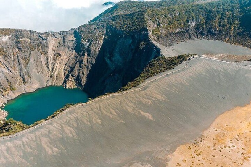 Three craters at the top of the Irazú Volcano: Active, Diego de la Haya and Playa Hermosa