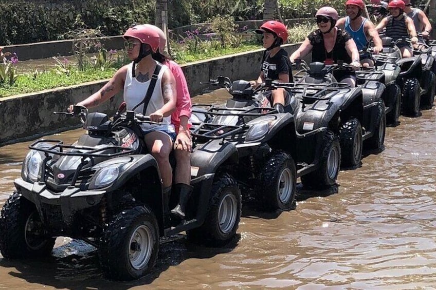 Bali ATV Quad Bike Through Tunnel,Waterfall And White Water Rafting Combination