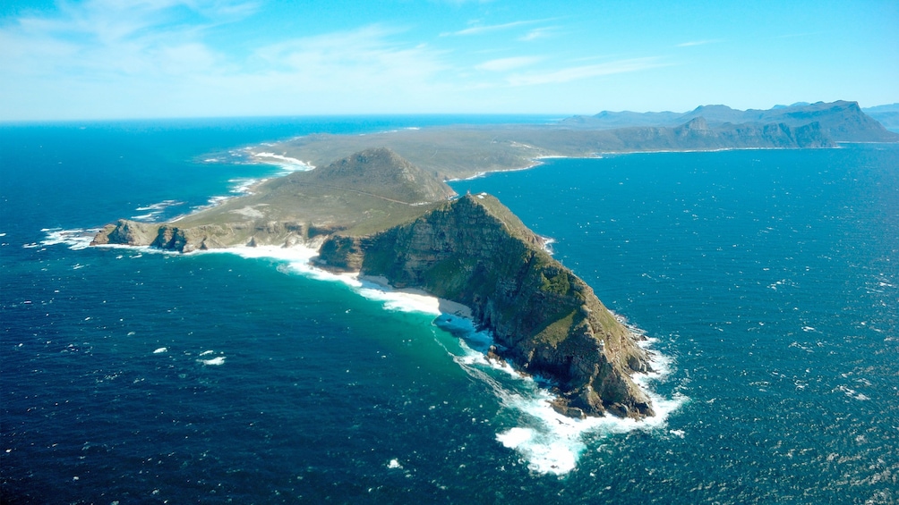 Aerial view of Cape Point in Cape Town, South Africa 