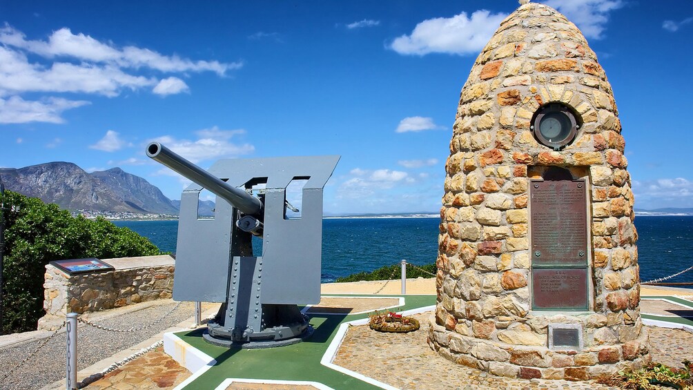 Military monument with gun emplacement in Hermanus