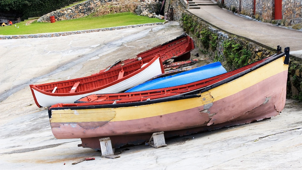 Boats in the old harbour in Hermanus