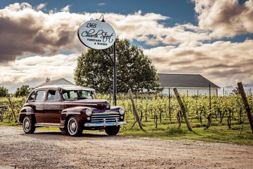 Travel with class and style in a vintage 1940s Ford Automobile