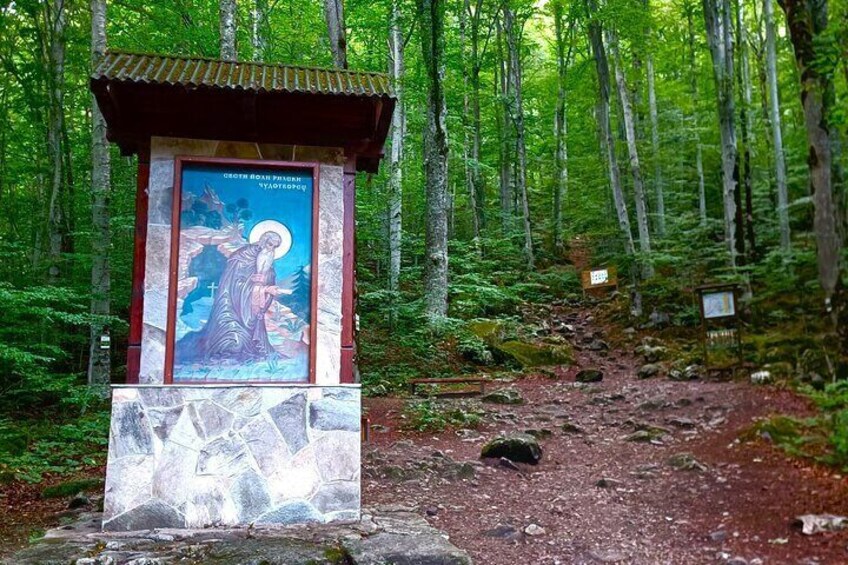 The Cave of St. Ivan Rilski is a sacred place to visit and its only a very nice walk away - 3,4 kilometers from the Monastery