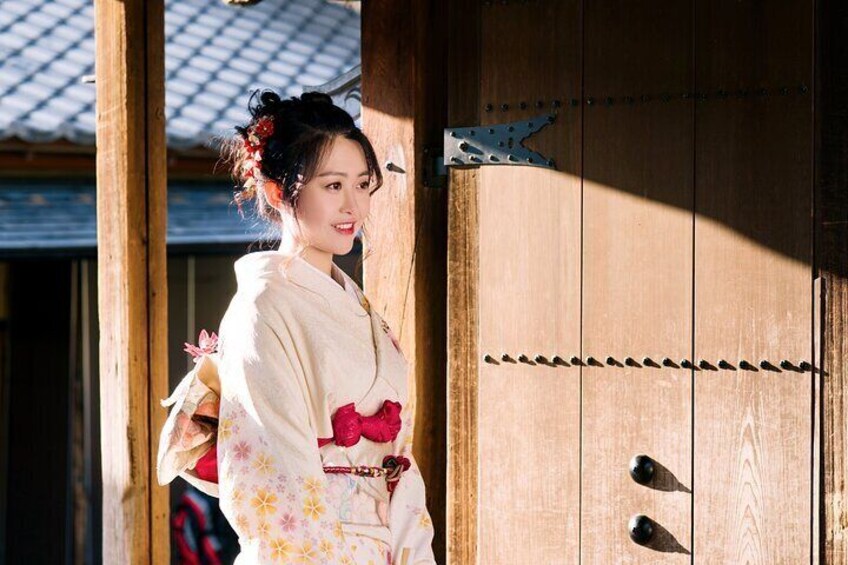 Kimono Portrait in Ancient Street