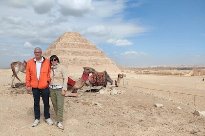 Sakkara step pyramid , Memphis Old City and Market Khan el-Khalili Private ...