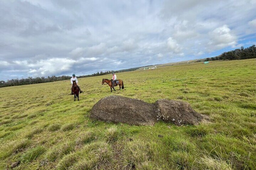 Archaeological horseback riding off the tourist routes in Rapa Nui