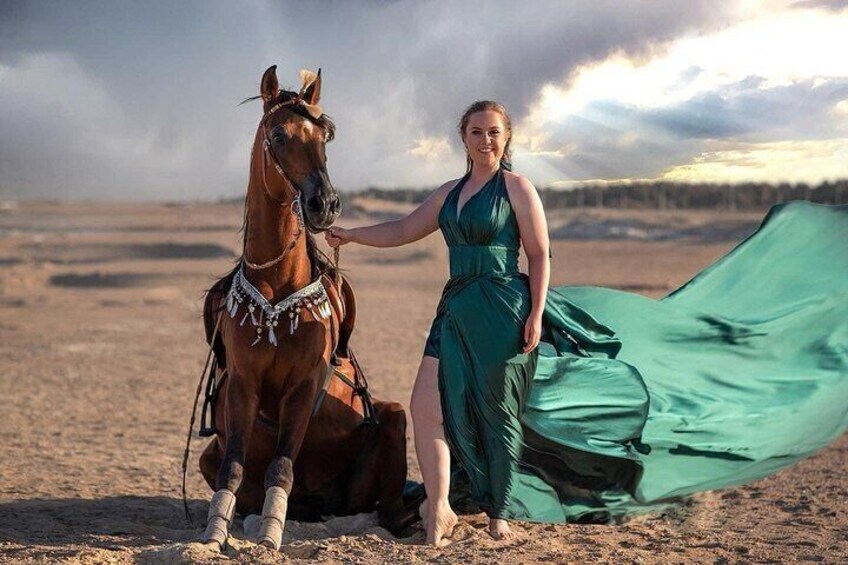 Hurghada: Red Sea & Desert Horse Riding Tour with Swimming