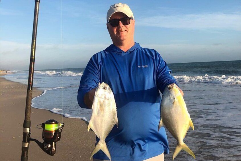 Pompano schools make an exciting day for Florida surf fishing anglers!