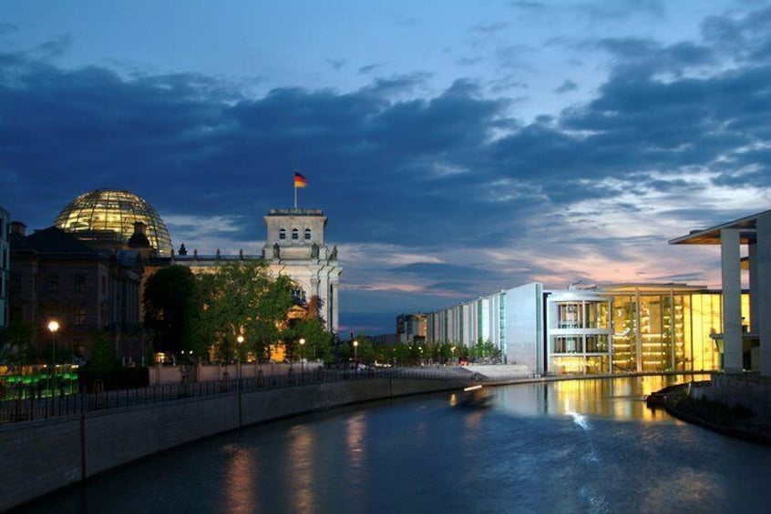 View over the river Spree to the Berlin Reichstag building
