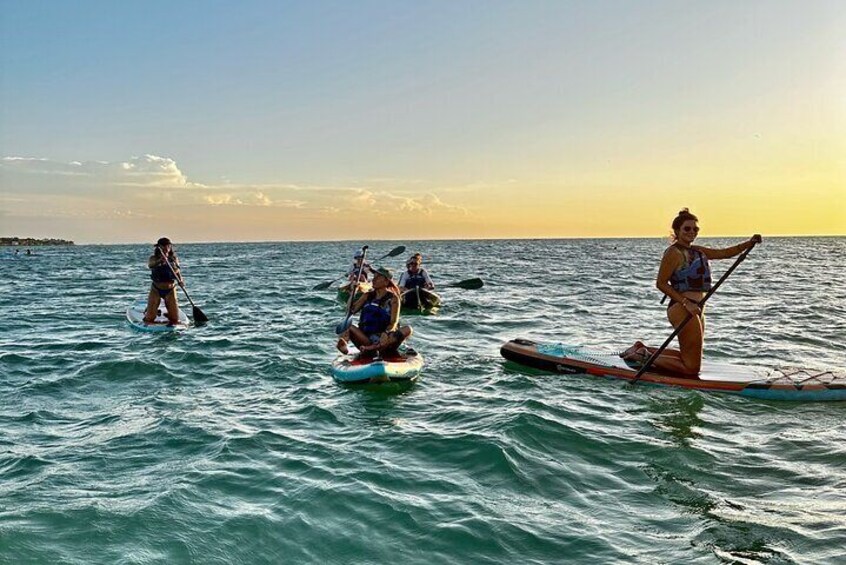 Sunset paddling at Holbox Island