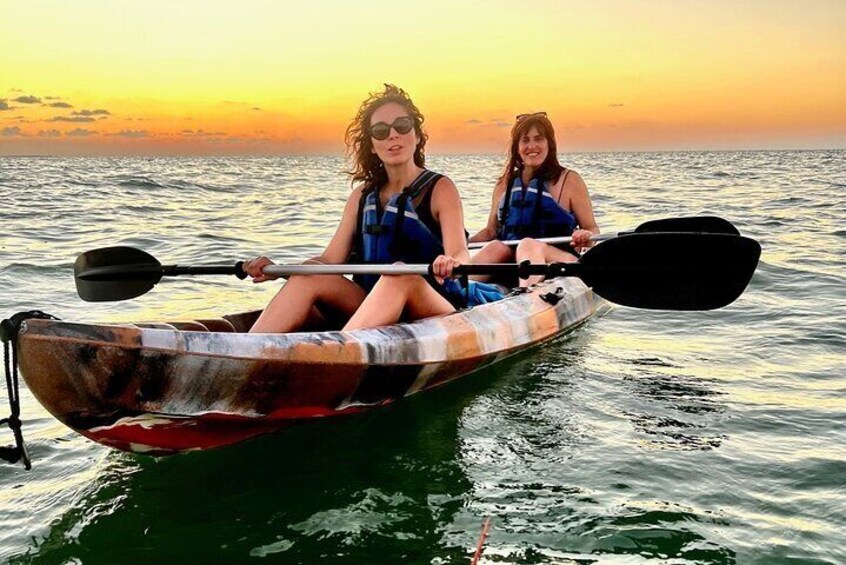 Sunset paddling at Holbox Island