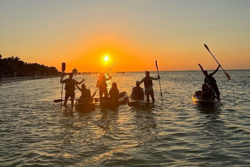 Sunset paddling at Holbox Island