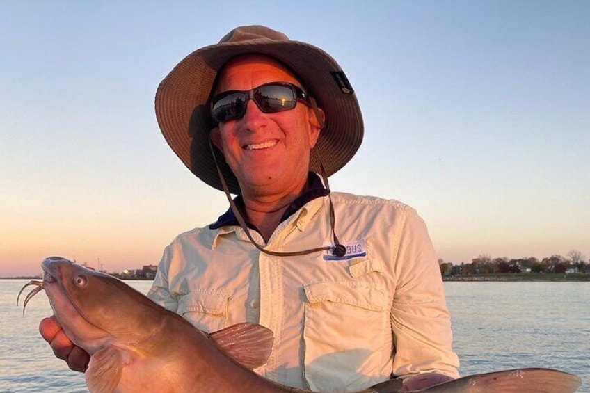 King catfish caught next to the GM Headquarters building in Detroit MI.