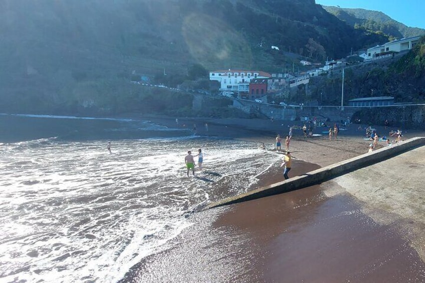 Seixal beach Volcanic sand