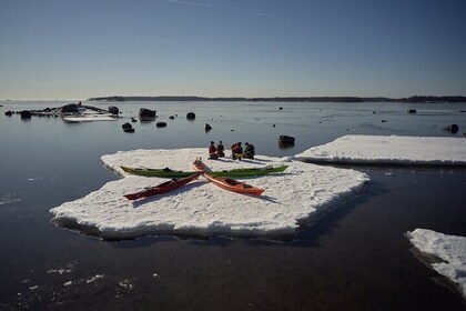 Winter kayaking in Helsinki archipelago