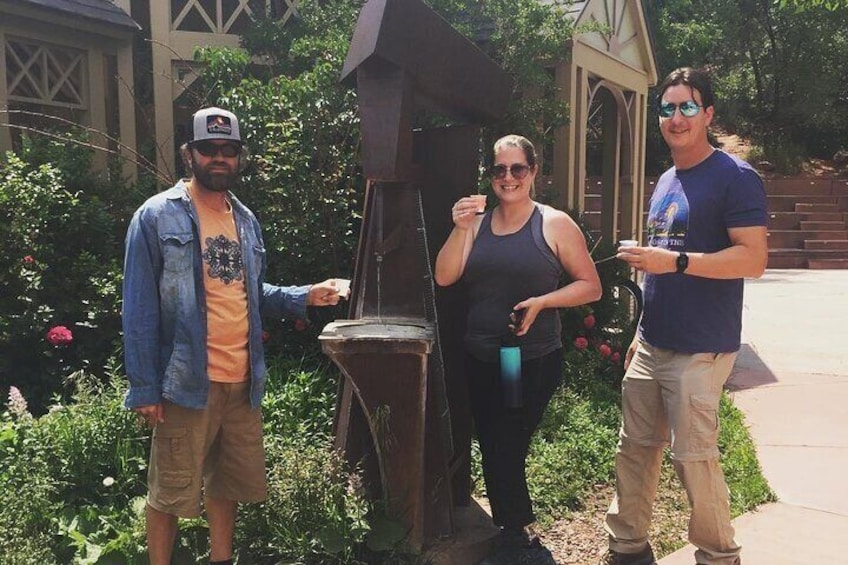 Mineral water tasting in Manitou Springs.