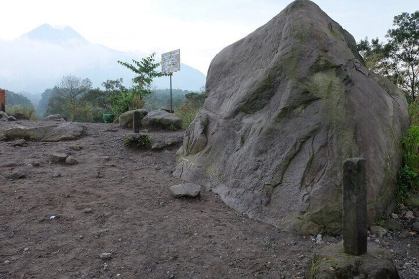 Alien Face stone at Merapi Volcano area