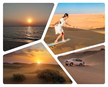 Aventura al amanecer: paseo por las dunas, paseo en camello y sandboarding