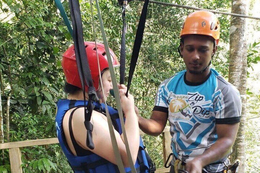 Zipline Waterfalls Tour, private transportation & lunch included.