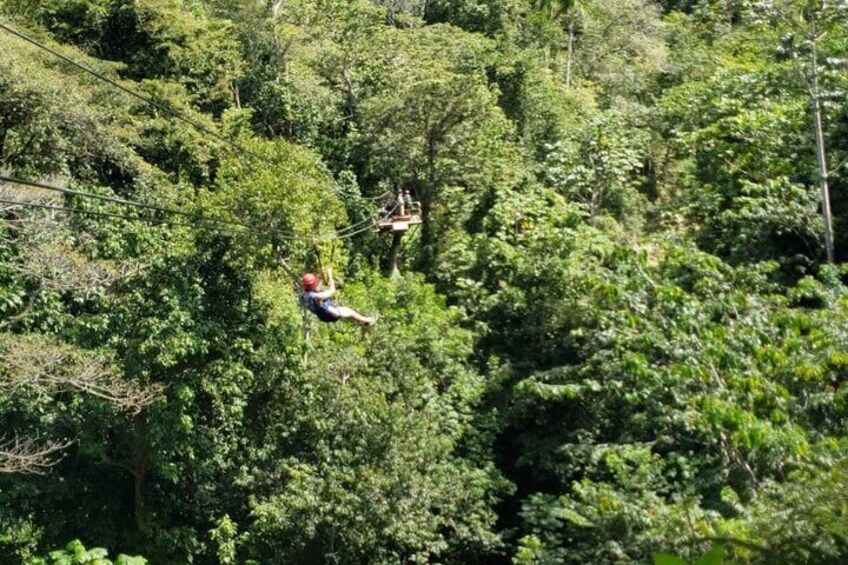 Zipline Waterfalls Tour, private transportation & lunch included.