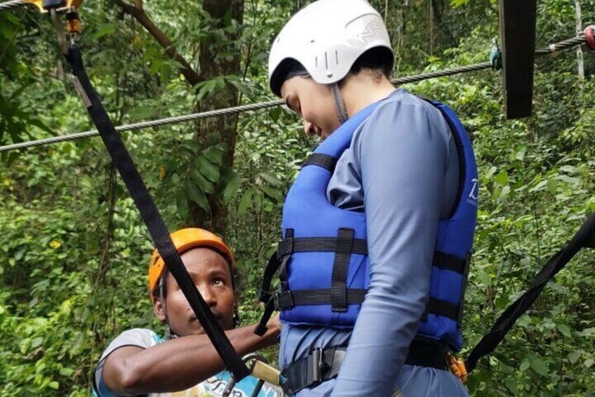 Zipline Waterfalls Tour, private transportation & lunch included.